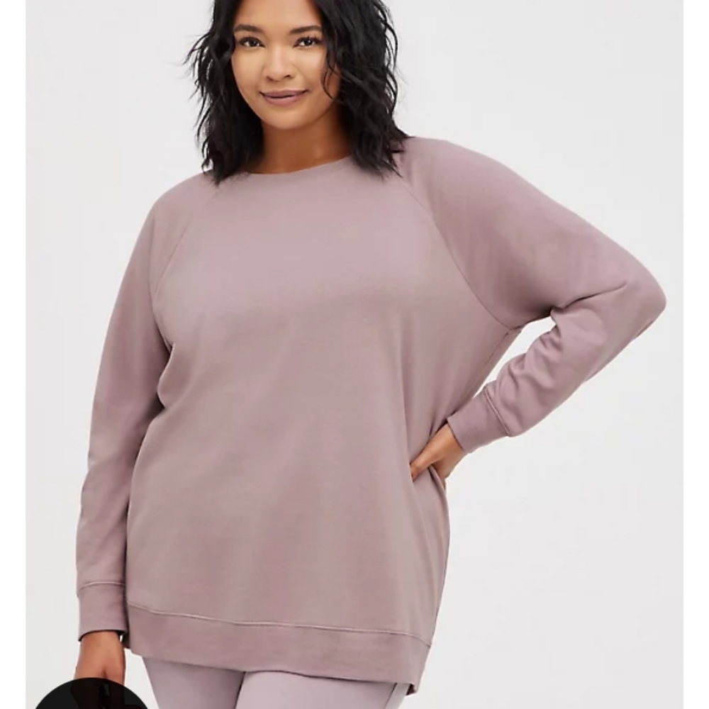 Raglan Sweatshirt - Ultra Soft Fleece Purple Size 2X